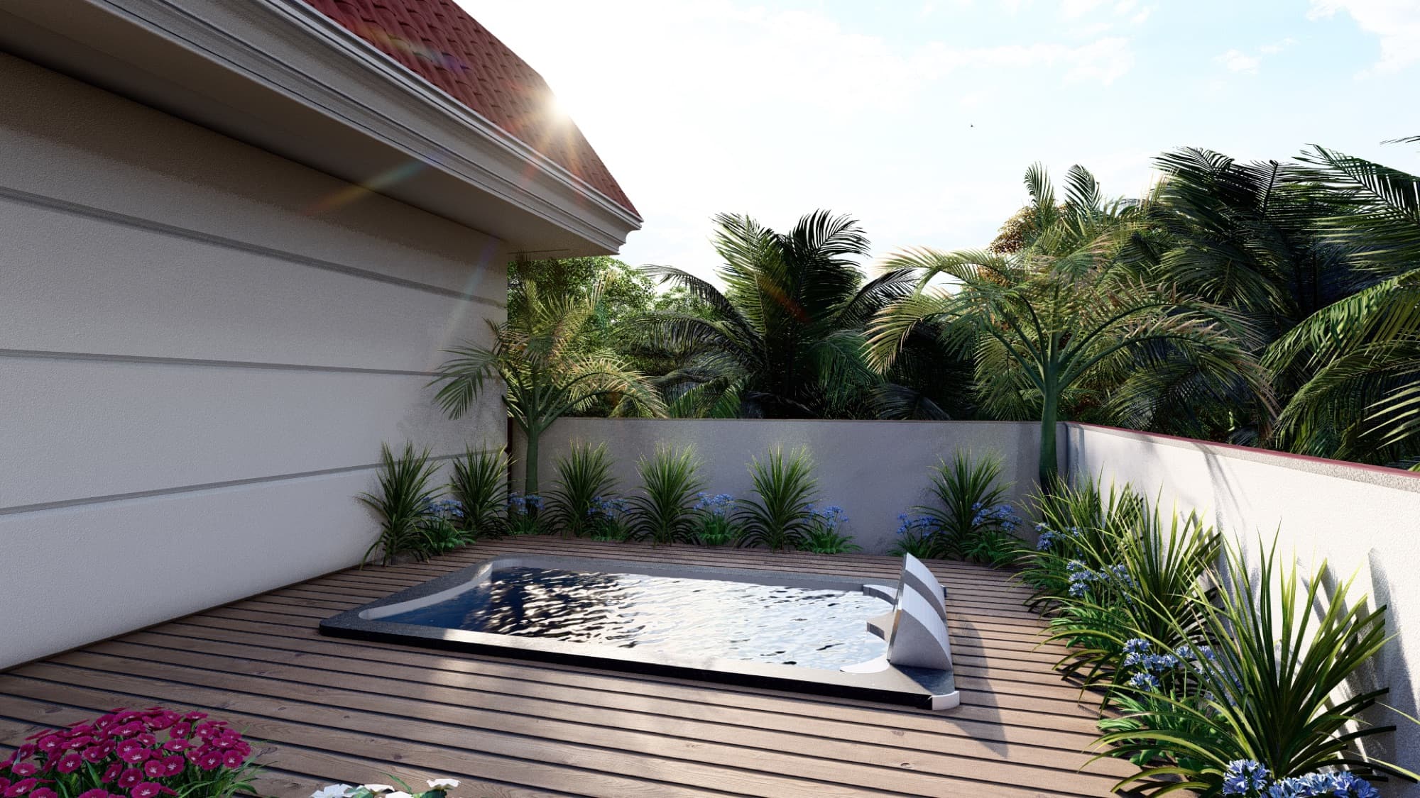 Jacuzzi deck at Casa De Fresco, Guirim