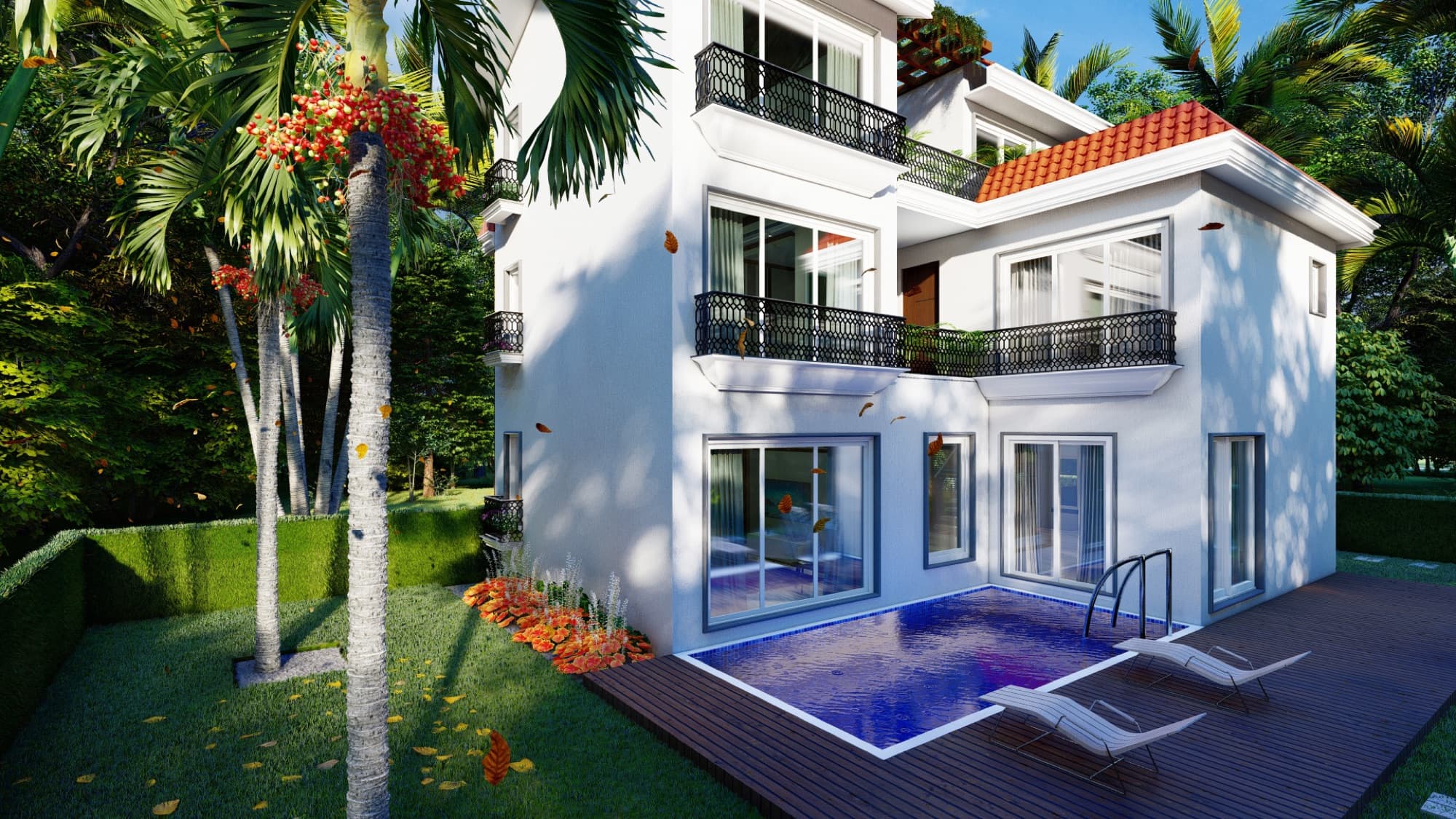 Private pool at Floretta, Parra