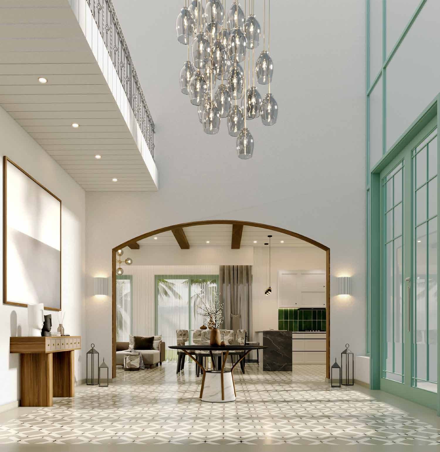 Double-height living and dining at The Azalea