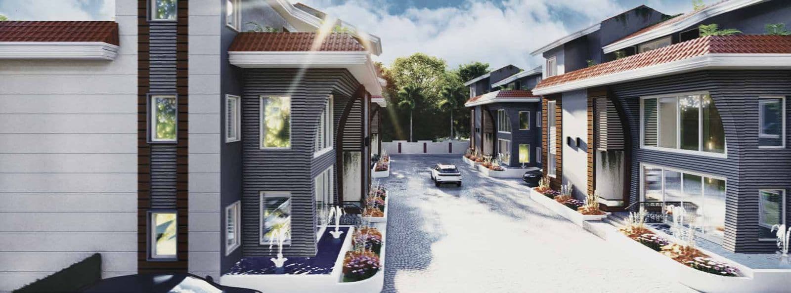The eight-villa Floretta streetscape