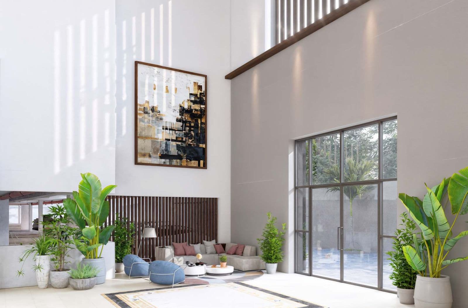 Atrium lounge at Serene Meadows